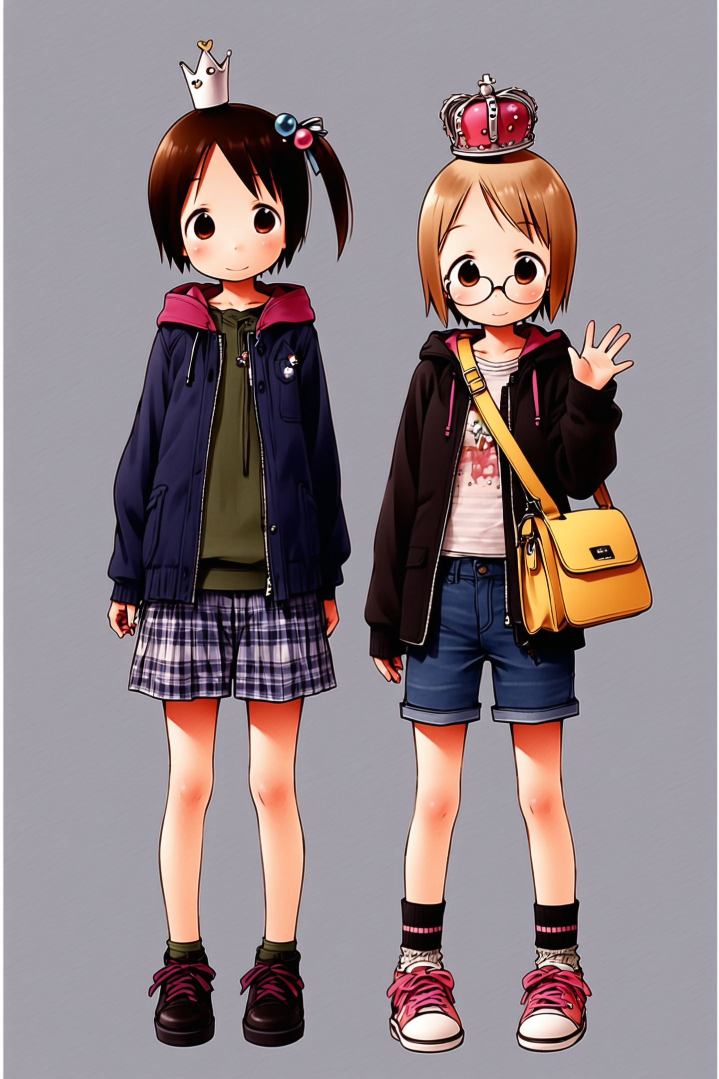 35141-3505063378-Barasui Style,_Miu Matsuoka,Chika Itou,Matsuri Sakuragi,multiple girls,2girls,shoes,glasses,brown hair,shorts,bag,socks,short ha.png